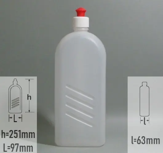 Sticla plastic 1 litru (1000ml) culoare semitransparent cu capac cu pull-push alb cu rosu